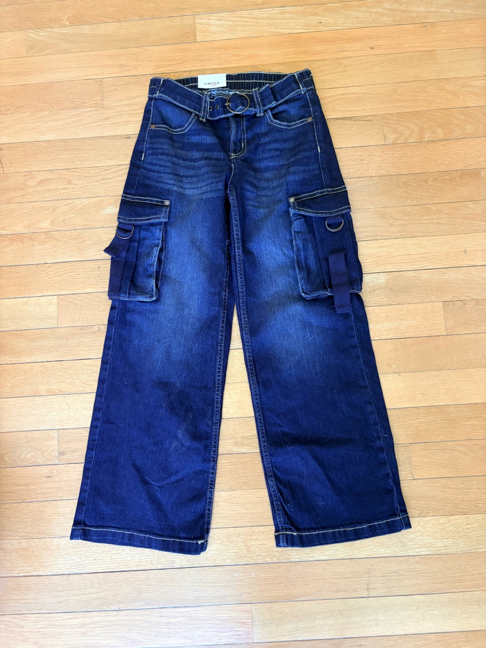 NWT Y2K Limited Too Wide Leg Cargo Jeans in Dark Blue